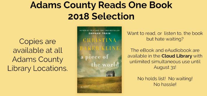 A Piece of the World by Christine Baker Kline - Adams County One Book 2018 selection