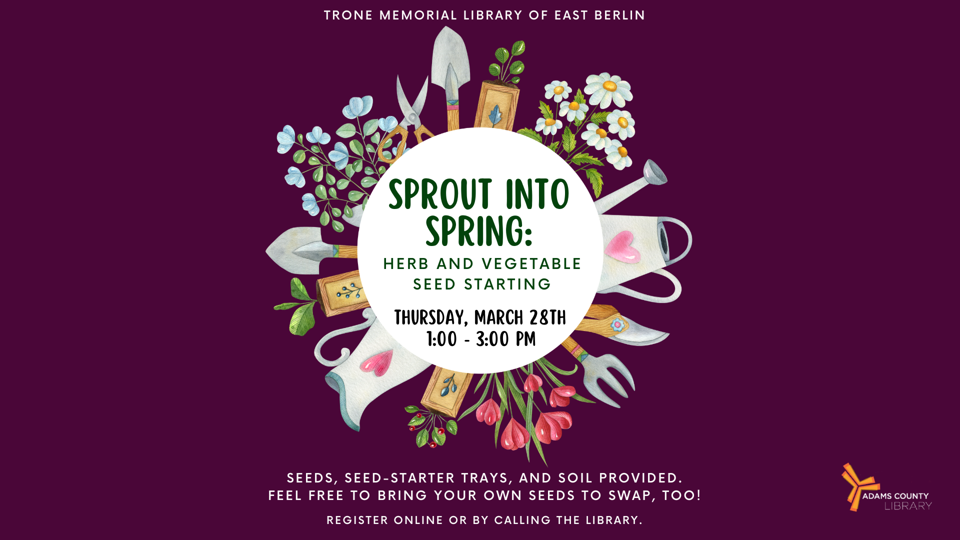 Flyer with information for Sprout into Spring.