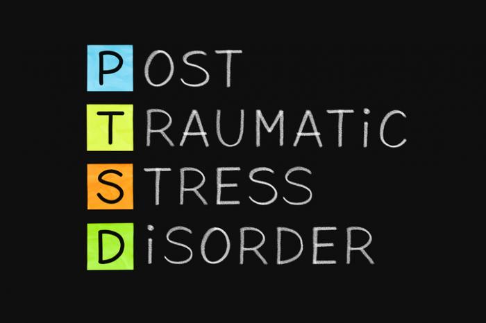 letters spelling out PTSD