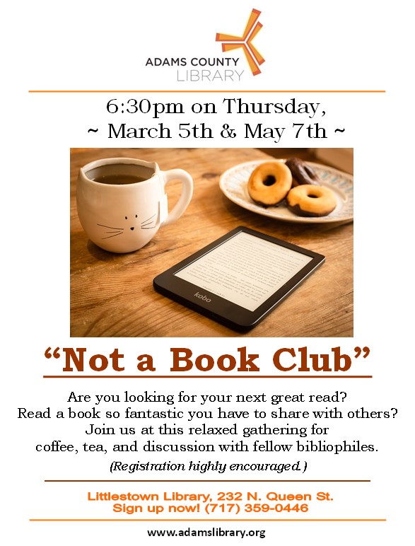 Join us on Thursday, March 5, 2020 and Thursday, May 5, 2020 at 6:30pm for a relaxed gathering of bibliophiles. Tea and coffee will be served. Registration is highly encouraged.