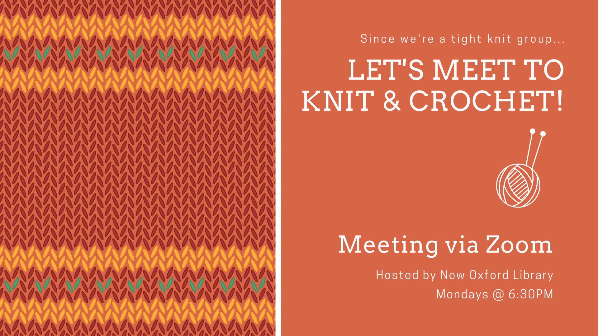 let's meet to knit and crochet