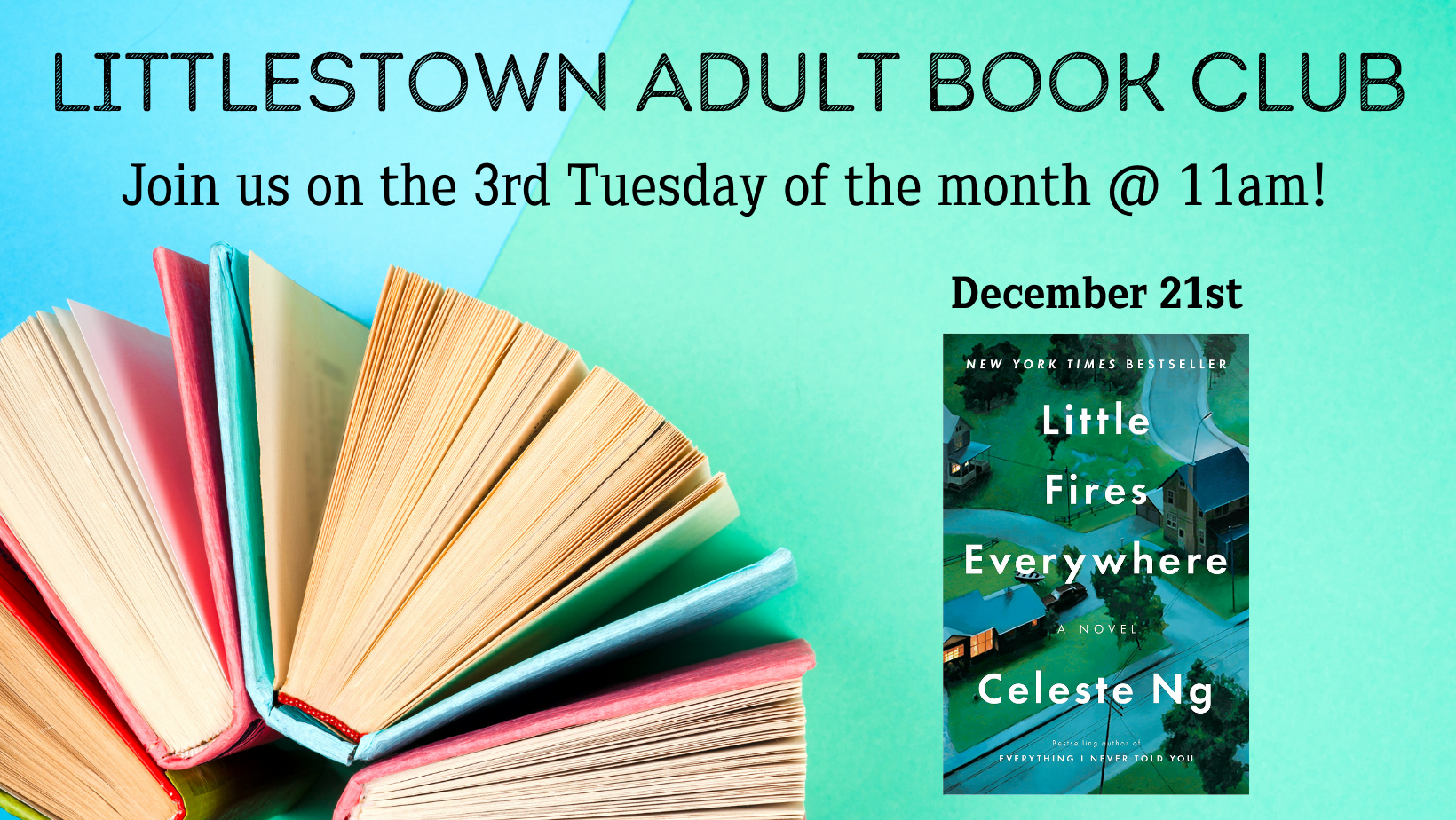 The Littlestown Adult Book Club meets every third Tuesday at 11am!