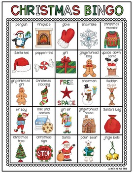 Christmas bingo card
