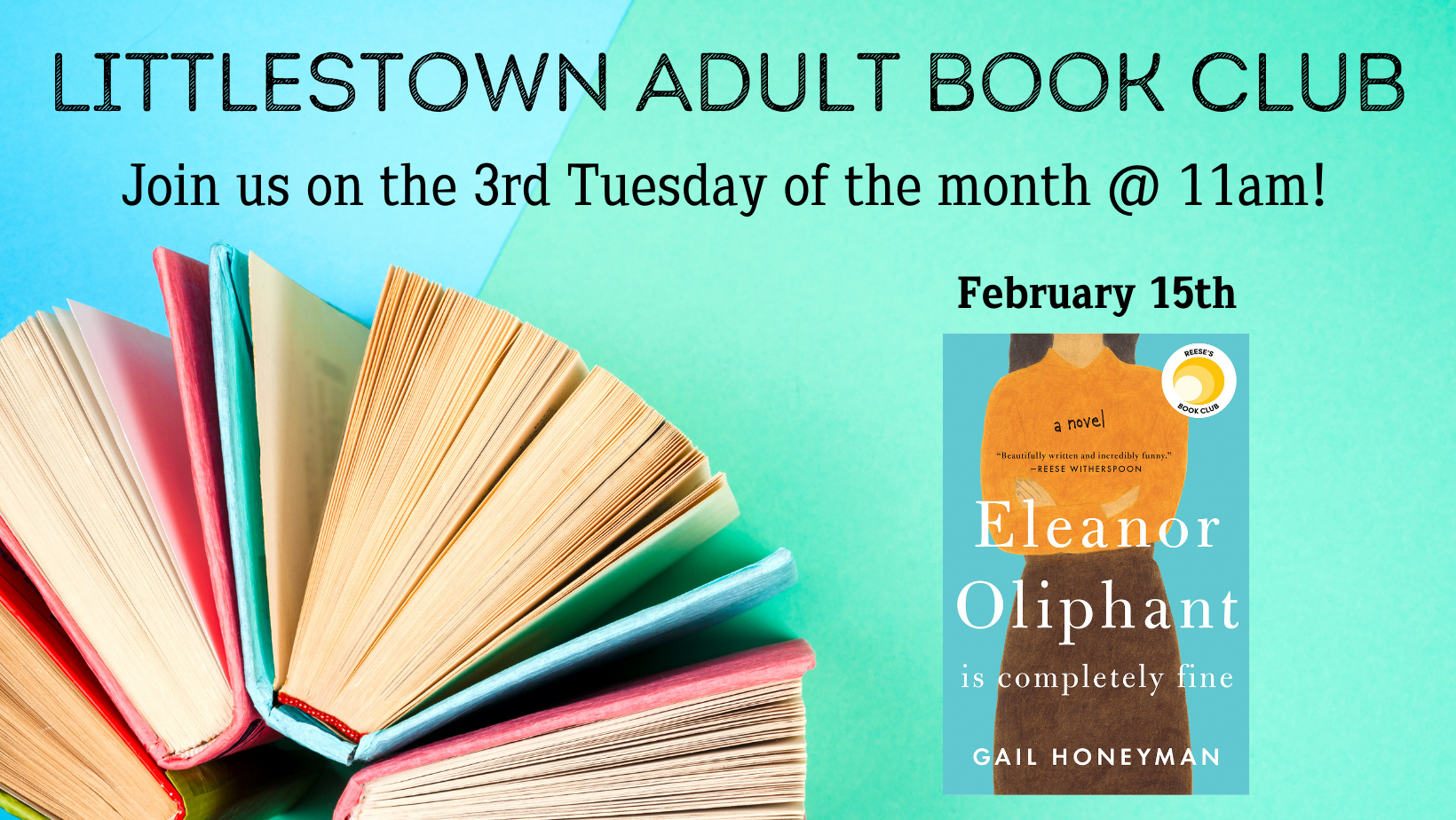 The Littlestown Adult Book Club meets every third Tuesday at 11am!