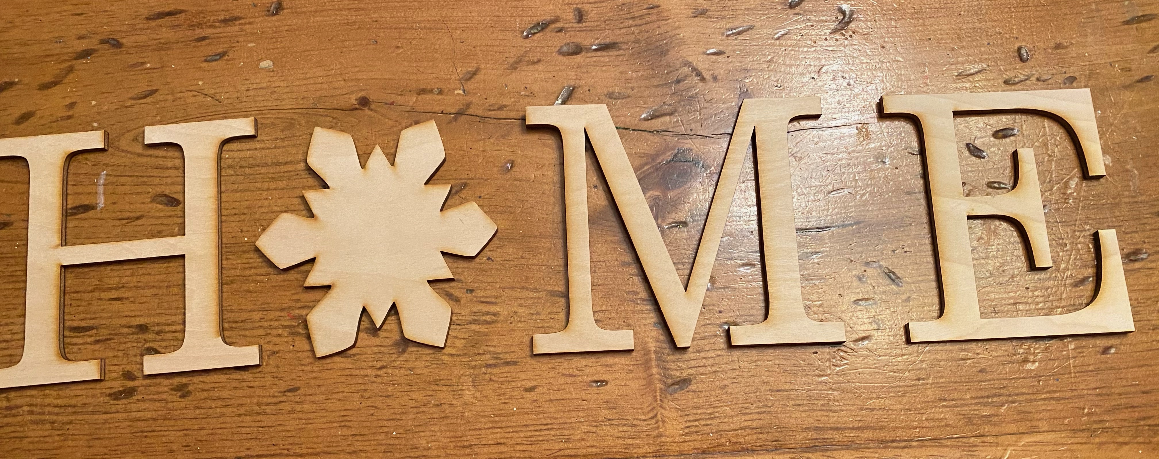wooden HOME sign