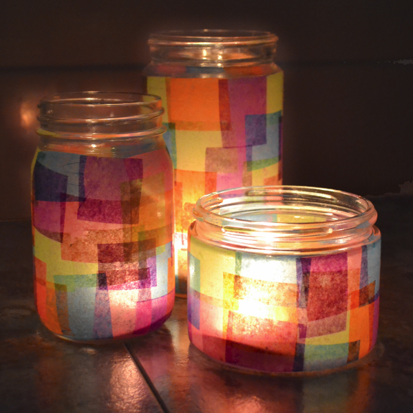 Glass Jars for Candles. the Jars Are Decorated With Egg Shells and  Decoupage Napkins. Make Your Own Candles 