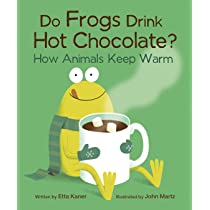 Frog with a cup of hot chocolate