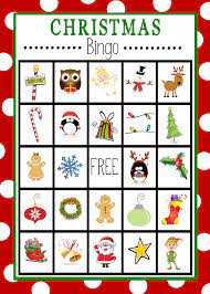 Christmas bingo card