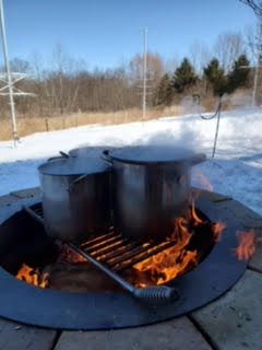 Cooking maple syrup