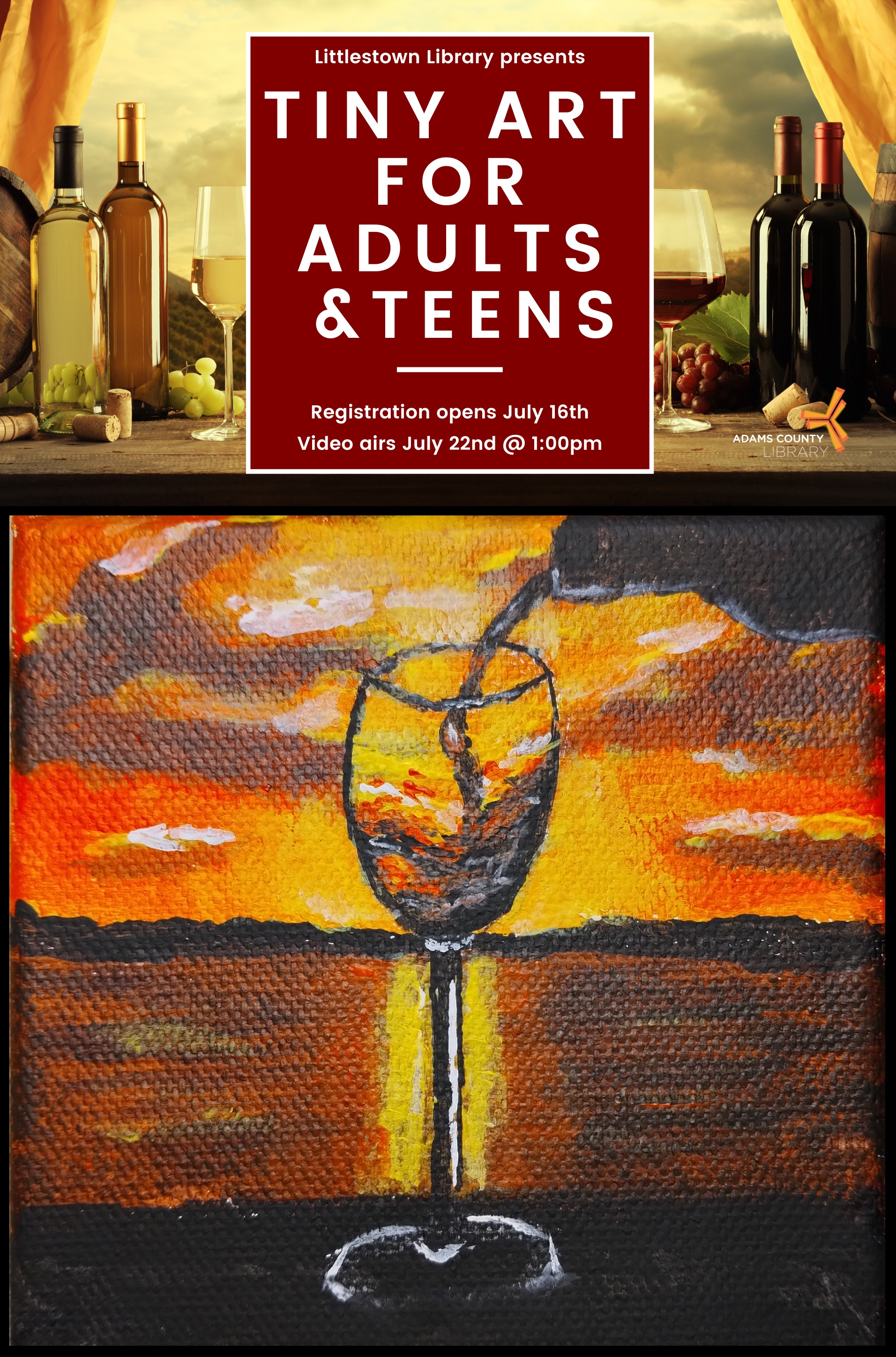 Tiny Art for Adults and Teens - Relax With a Glass