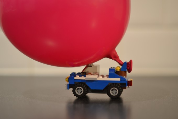 Balloon powered lego car