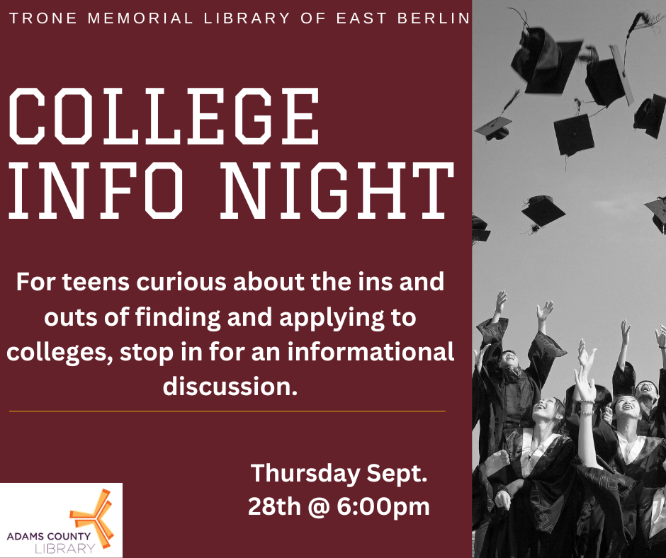 Picture of graduates throwing their caps into the air on the right side of the flyer
