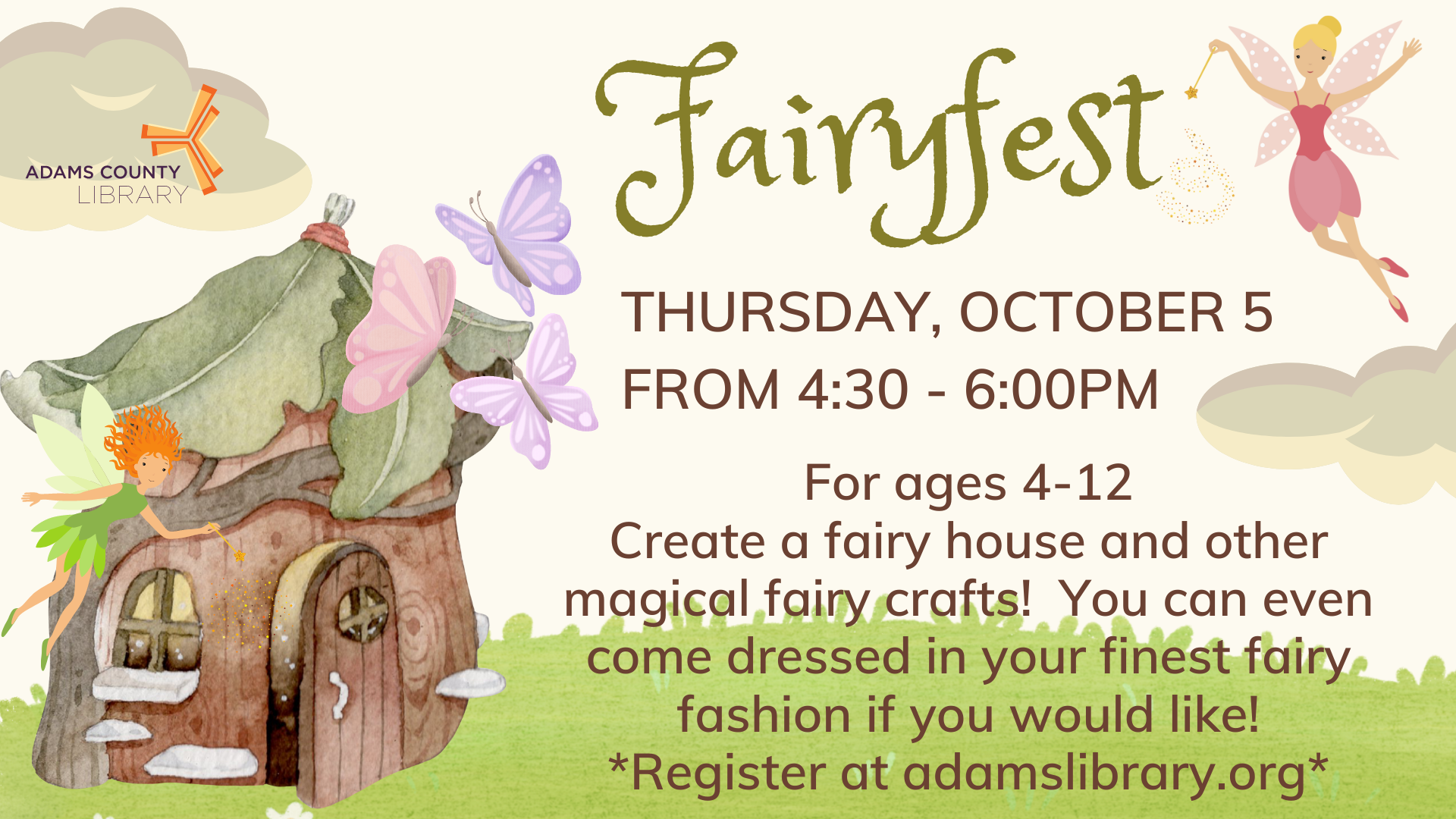 Fairyfest THURSDAY, OCTOBER 5 FROM 4:30 - 6:00PM