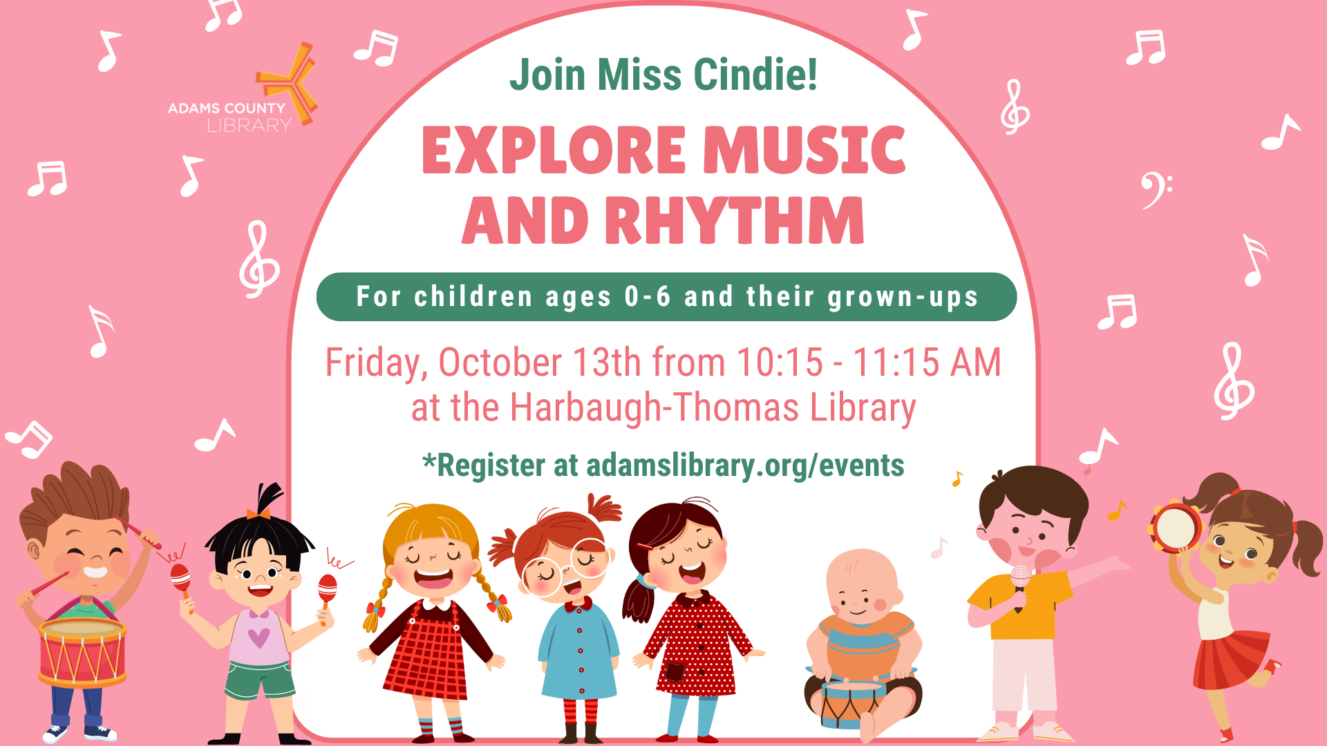 Explore Music and Rhythm - Friday, October 13th from 10:15 - 11:15 AM
