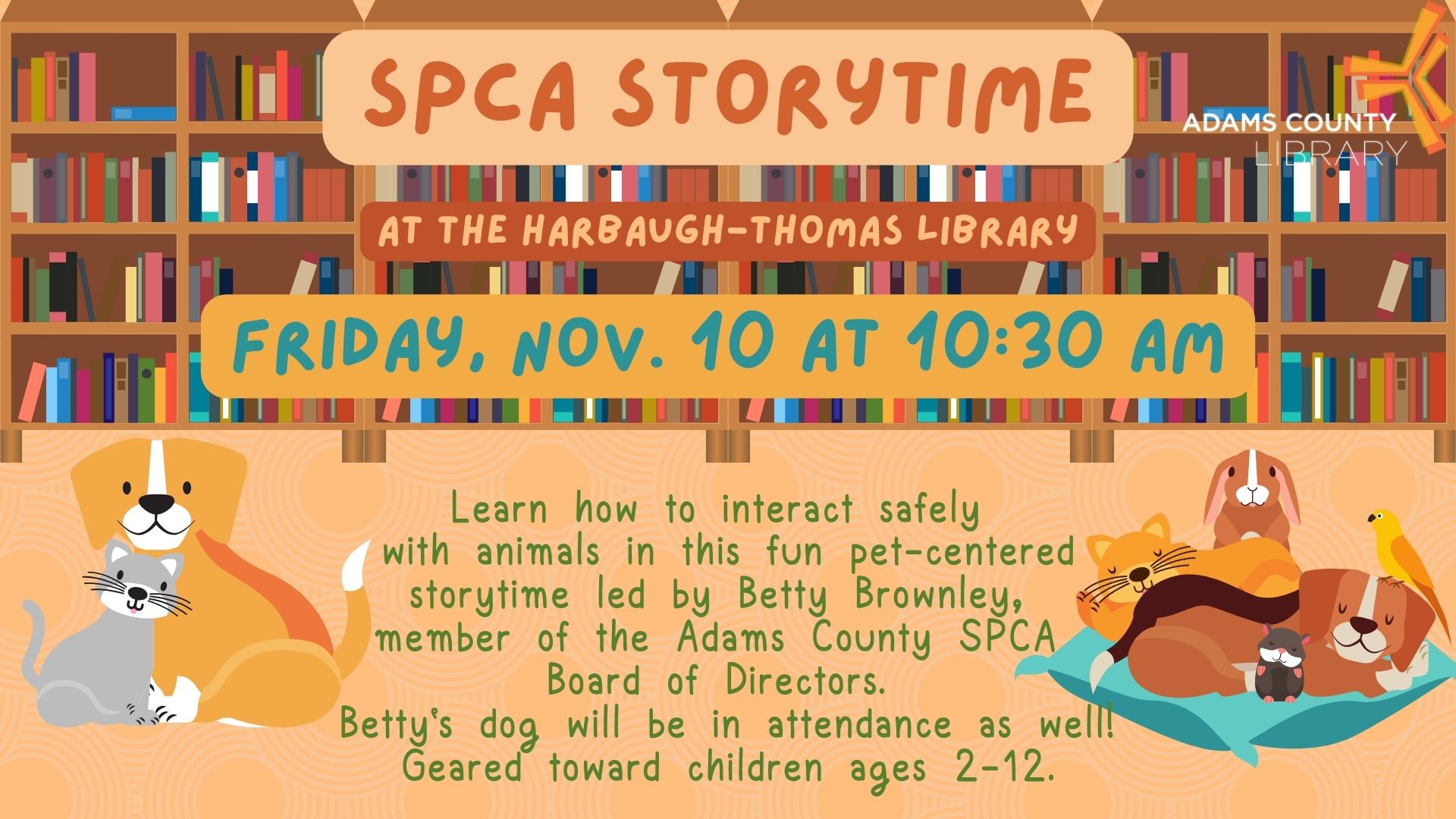 SPCA Storytime November 10 at 10:30 AM