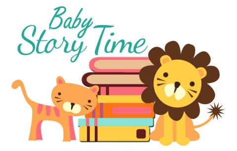 Baby Story Time with a tiger and lion