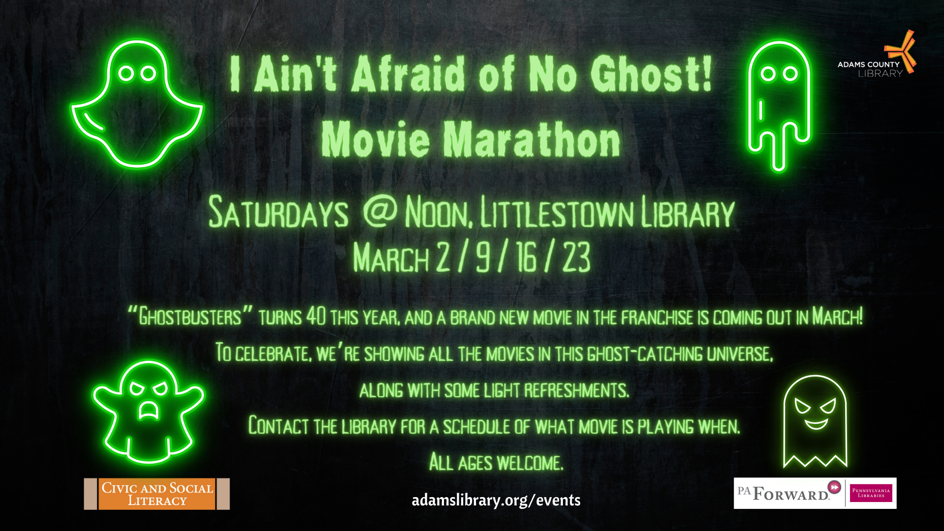 I Ain't Afraid of No Ghost Movie Marathon