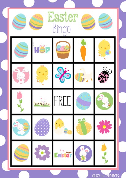 Easter bingo card