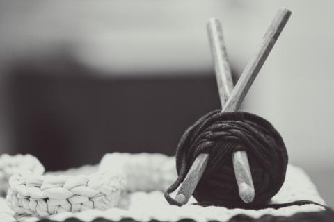 yarn and knitting needles