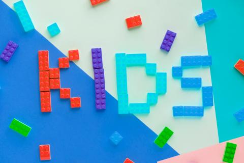 legos spelling "kids"