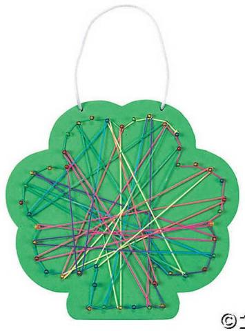 Shamrock string art craft