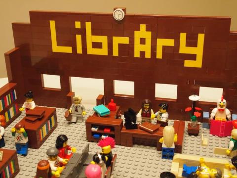 Image of a LEGO library interior