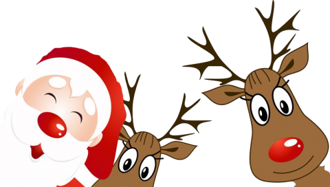 Santa and reindeer