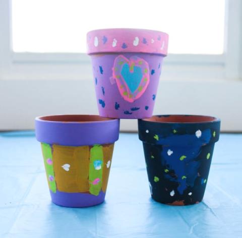 Painted flower pots