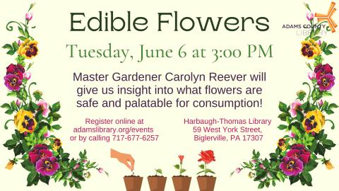 Edible Flowers Tuesday June 6 at 3:00 PM