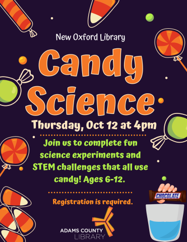 Halloween candy and beakers