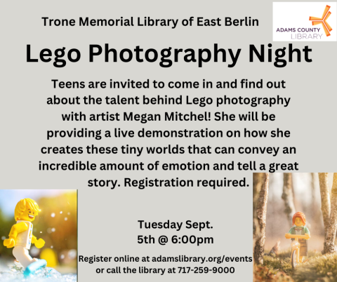 Text with Legos doing different activities