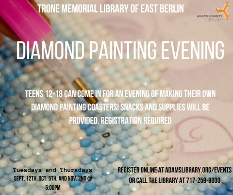 Text on top of person making a diamond painting