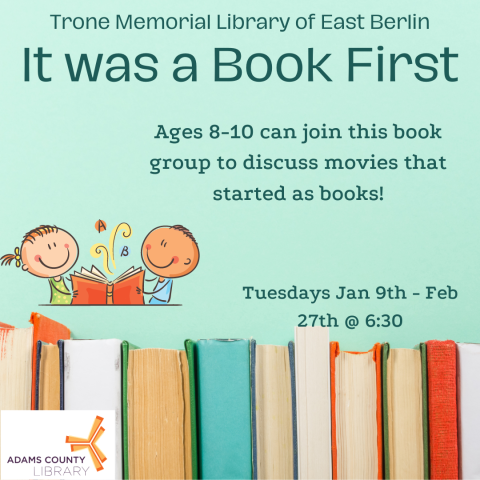 Image of books and children reading accompanying text about event