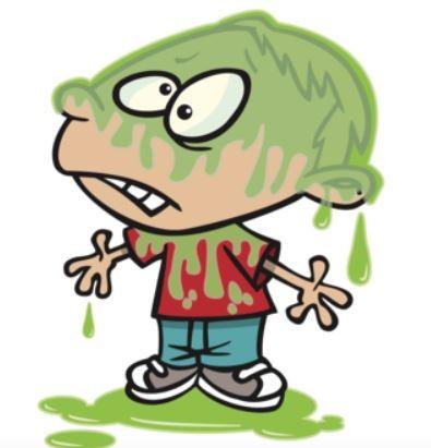 cartoon boy covered in slime