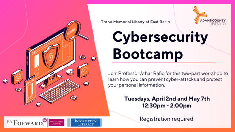 Flyer with information about Cybersecurity Bootcamp.