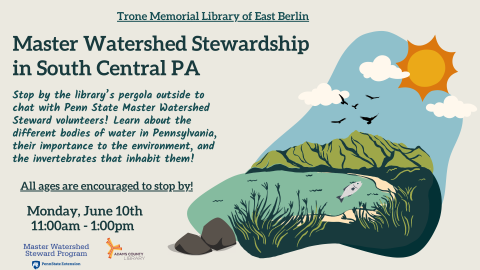 Flyer with information for Master Watershed Stewardship in South Central PA. 
