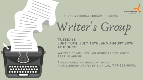 Text on top of light green background with typewriter next to it