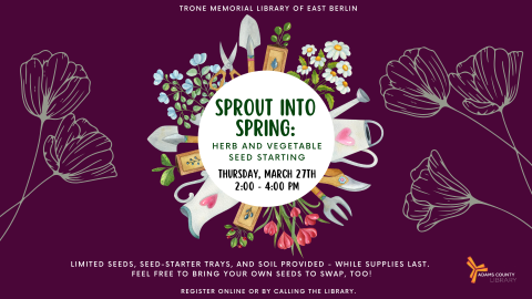Flyer with information for Sprout into Spring 
