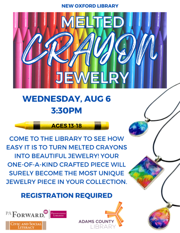 crayons and necklaces