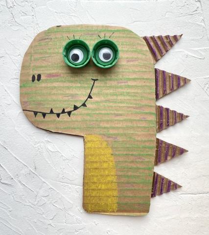 Recycled art dinosaur