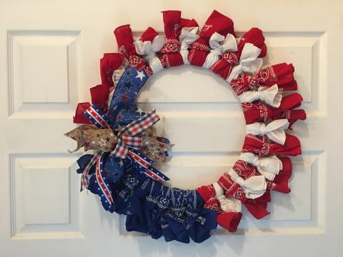 patriotic handkerchief wreath