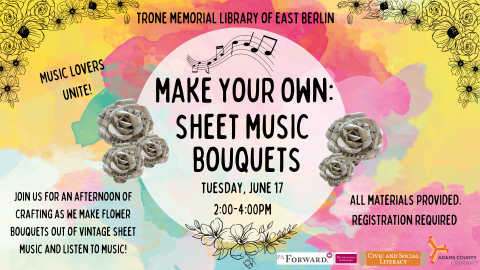 Flier for Make Your Own: Sheet Music Bouquets