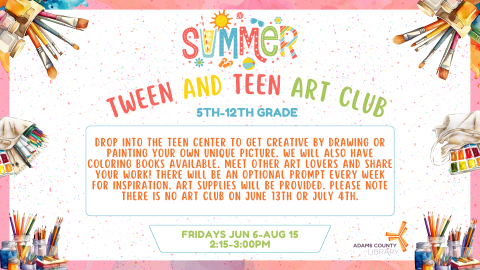 Summer Tween and Teen Art Club