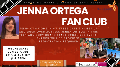 Text about event accompanying pictures of the actress Jenna Ortega