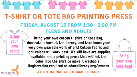 T Shirt or Tote Bag Printing