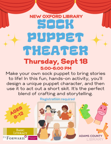 Curtains with sock puppets