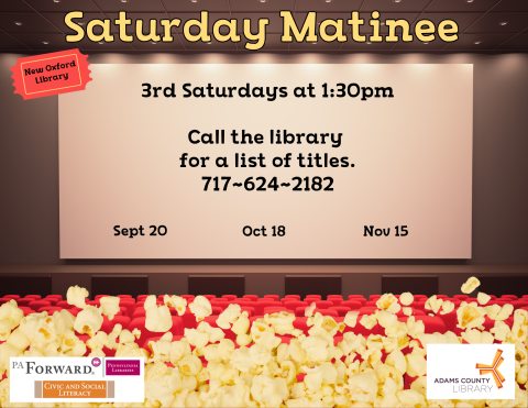 movie screen in theater and popcorn