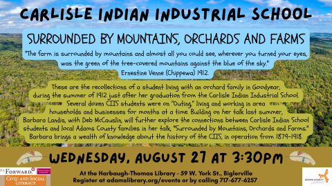 Carlisle Indian School - SURROUNDED BY MOUNTAINS, ORCHARDS AND FARMS