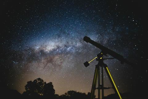 telescope and night sky