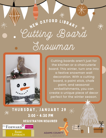 Snowman cutting board